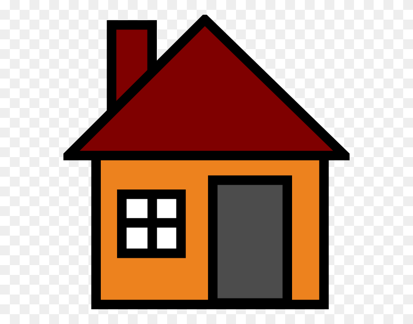 582x600 Orange House Clip Art - House On Fire Clipart
