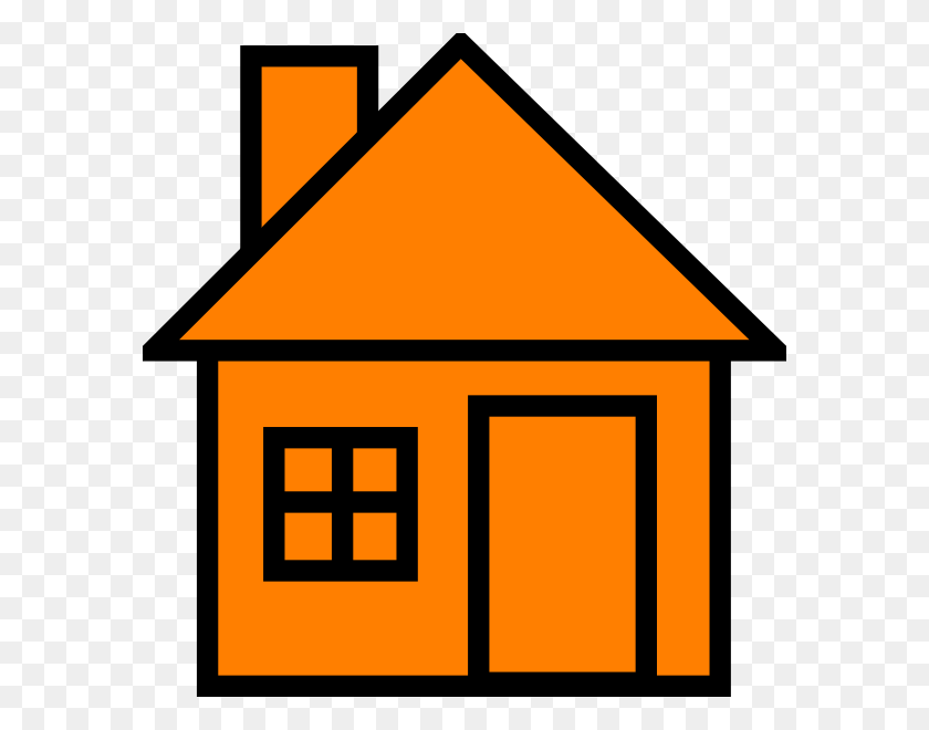 582x600 Clipart De Casa Naranja