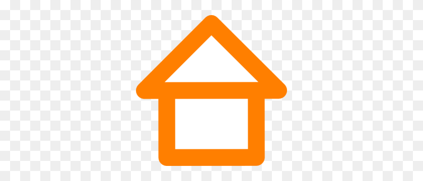 300x300 Orange House Outline Clip Art - Outline Of House Clipart