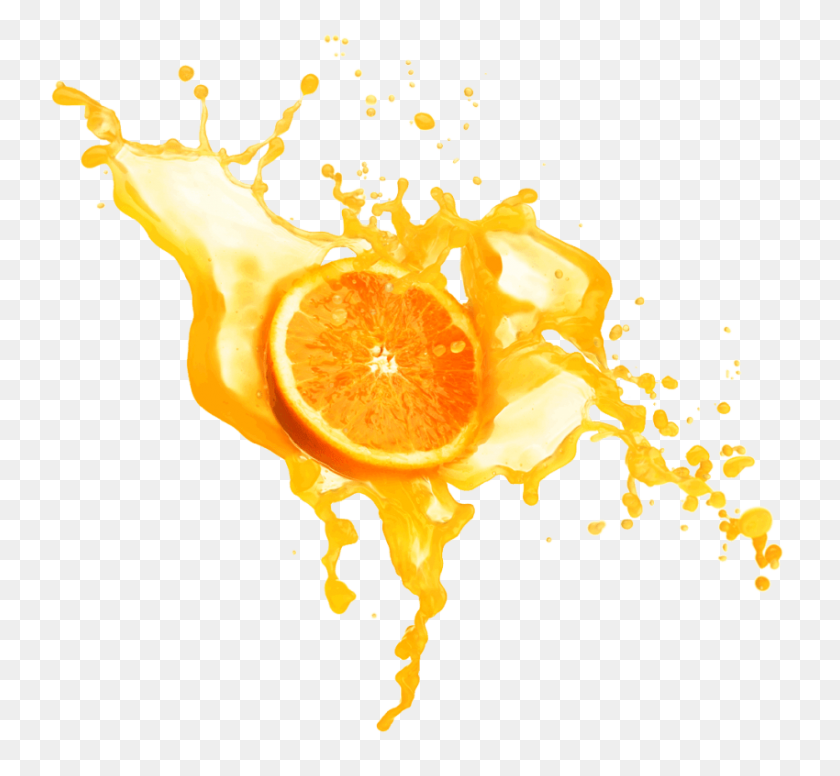 850x781 Апельсиновый Сок Брызги Png - Апельсиновый Сок Png