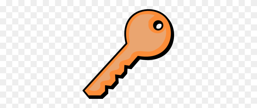299x294 Orange Key Clip Art - Key Clipart