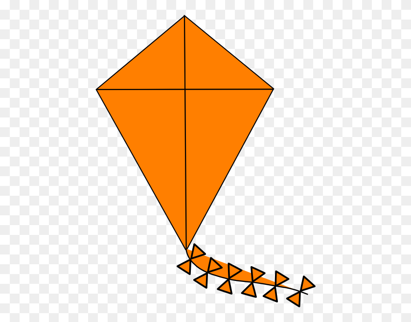 450x598 Orange Kite Clip Art - Kite PNG