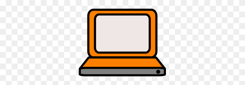 299x234 Orange Laptop Clip Art - Laptop Clipart Free