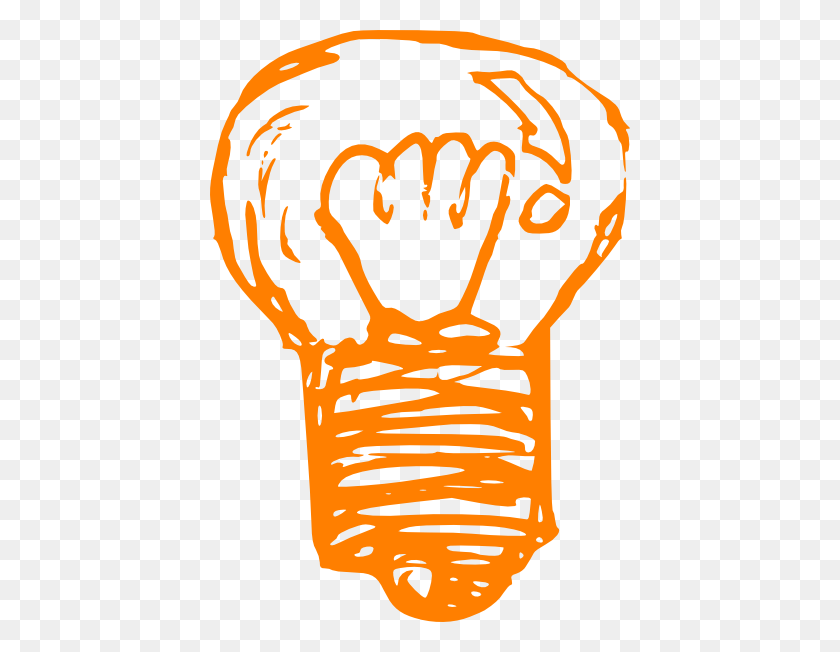 420x592 Orange Light Bulb Clip Art - Light Bulb Clipart No Background