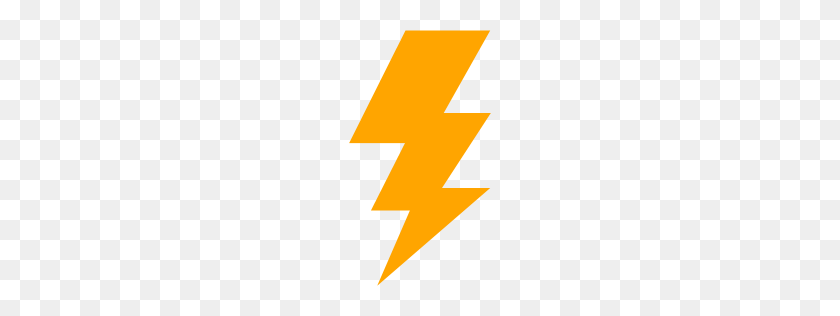 256x256 Orange Lightning Bolt Icon - Lightning Bolts PNG