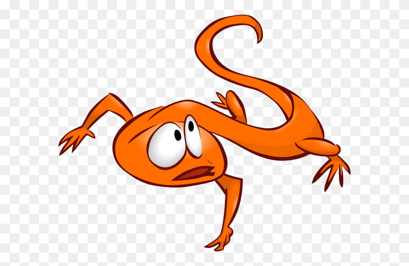 600x487 Orange Lizard Running Away Clip Art - Running Away Clipart