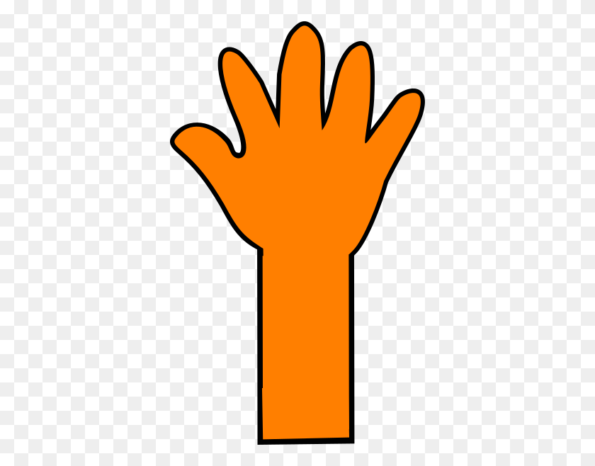 360x598 Orange Long Arm Clip Art - Wave Goodbye Clipart