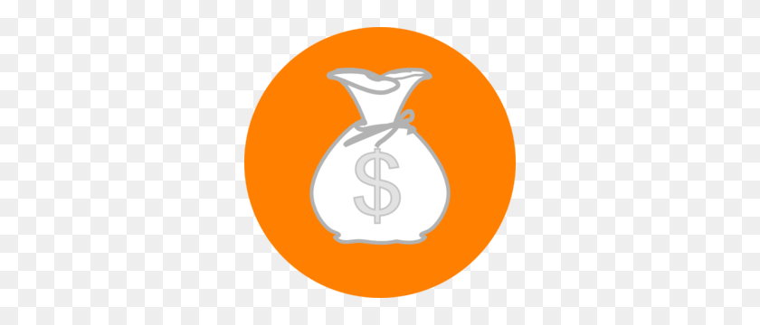 300x300 Orange Money Bag Clip Art - Money Bag Clipart PNG
