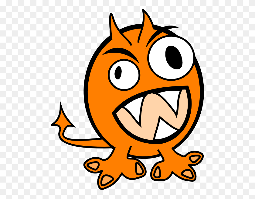 504x594 Orange Monster Clip Art - Scary Monster Clipart