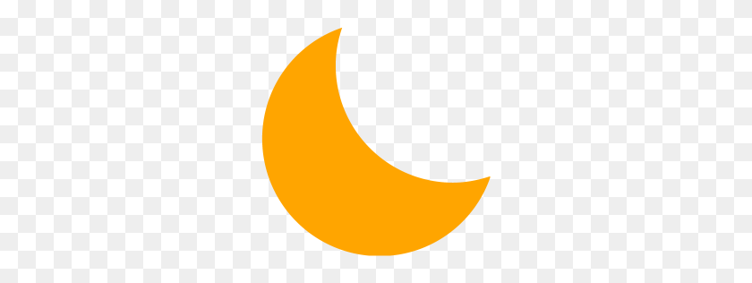 256x256 Orange Moon Icon - Moon Icon PNG