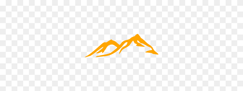 256x256 Orange Mountain Icon - Mountain PNG