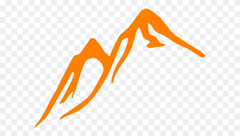600x419 Orange Mountains Clip Art - Mountain Logo PNG