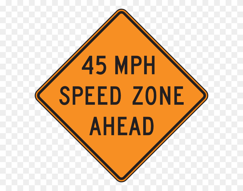 600x600 Orange Mph Speed Zone Ahead Clip Art - Velocity Clipart