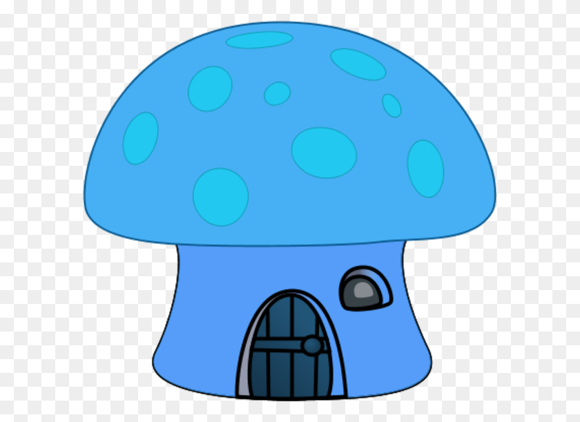 600x551 Orange Mushroom House Vector Clip Art - Blue House Clipart