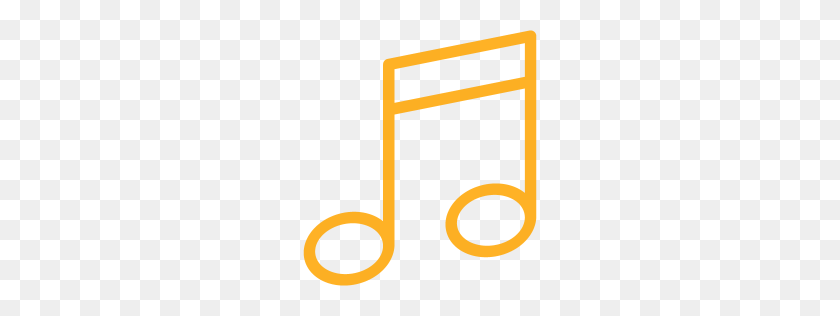 256x256 Icono De Nota Musical Naranja - Notas Musicales Png Transparente
