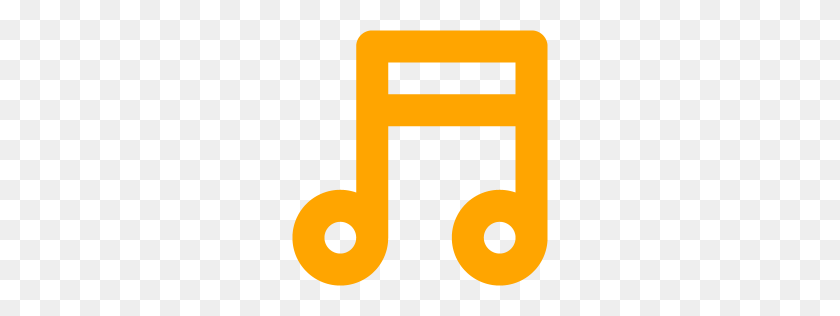 256x256 Icono De Nota Musical Naranja - Notas Musicales Png Transparente