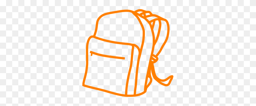 299x288 Orange Outline Backpack Clip Art - Pope Clipart