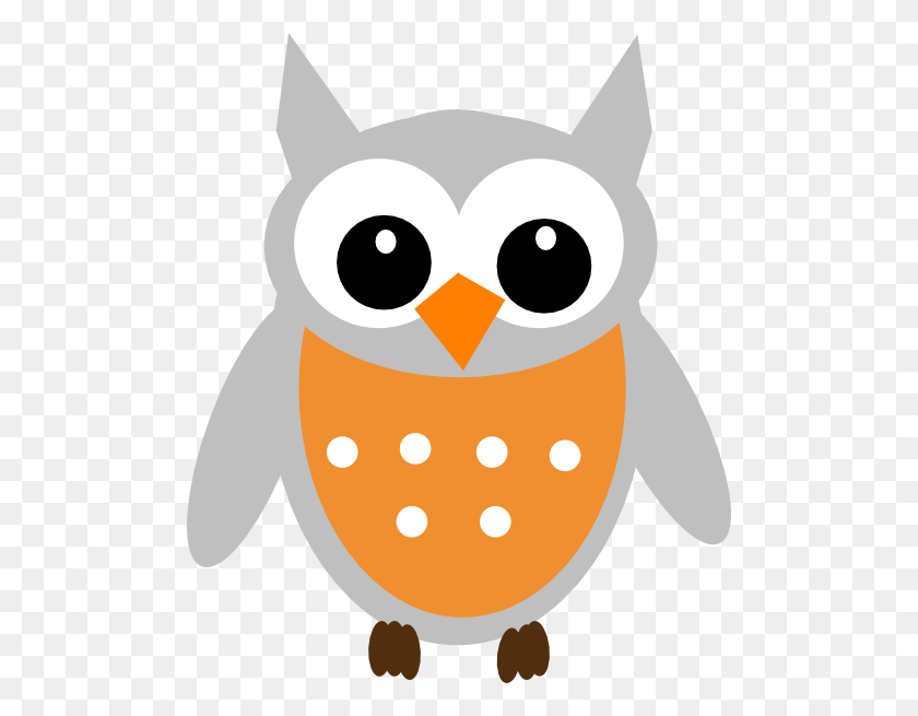 498x595 Orange Owl Clip Art - Owl Family Clipart