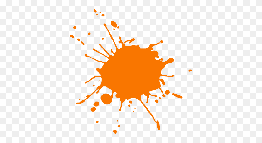 388x400 Orange Paint Splat Remixit - Paint Splatter PNG