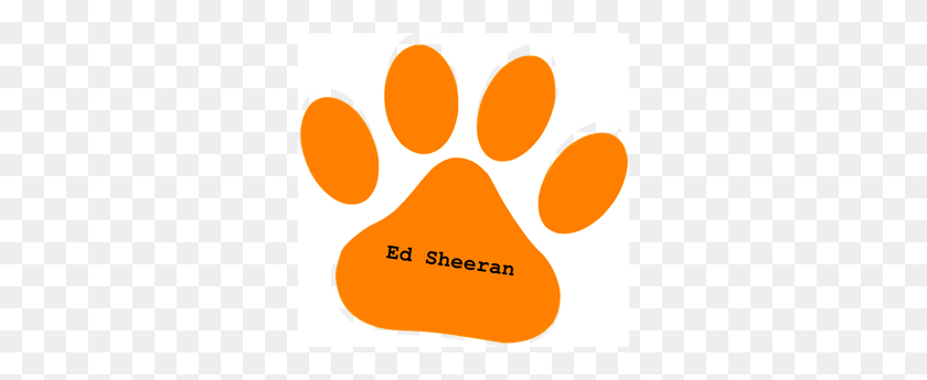 300x285 Orange Paw Ed Sheeran Text Png Clip Arts For Web - Ed Sheeran PNG