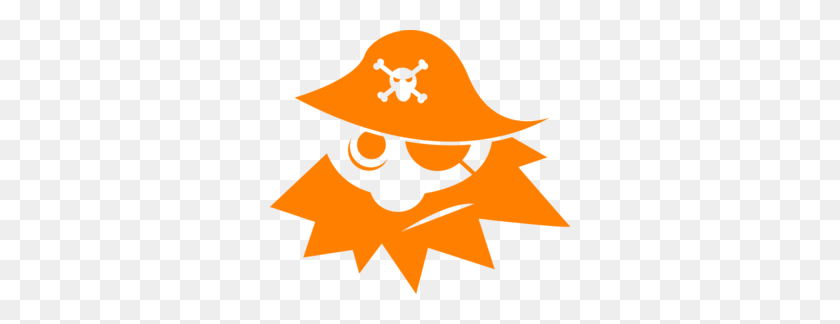 300x264 Оранжевый Пират Клипарт - Пиратский Клипарт Бесплатно