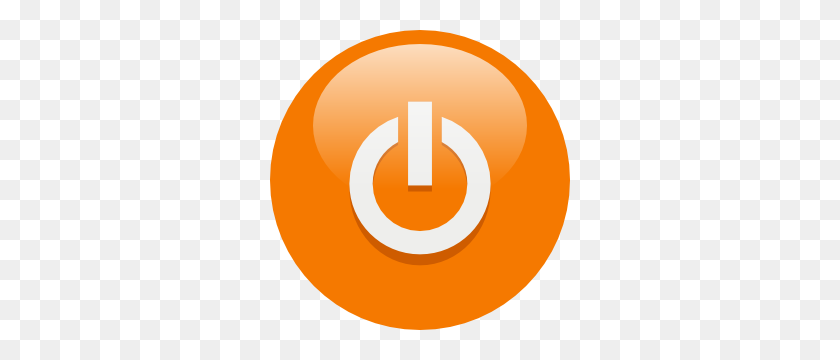 300x300 Orange Power Button Clip Art - Power Icon PNG