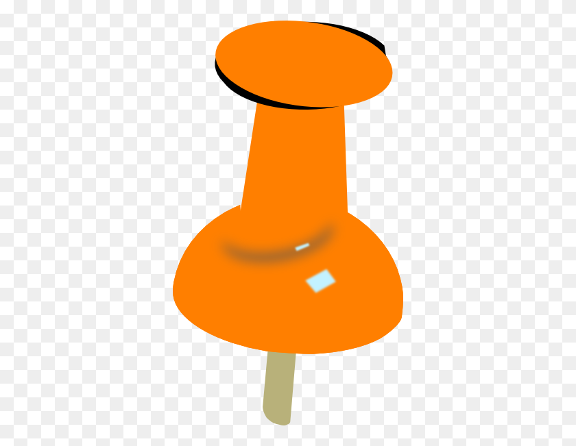 336x591 Orange Push Pin Clip Art - Push Clipart