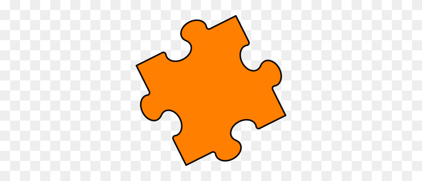 300x300 Orange Puzzle Piece Clip Art - Puzzle Piece Clipart