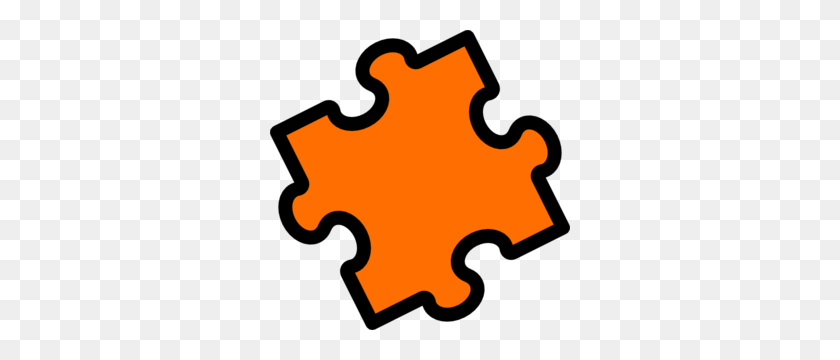 300x300 Orange Puzzle Piece Clip Art - Autism Puzzle Clipart