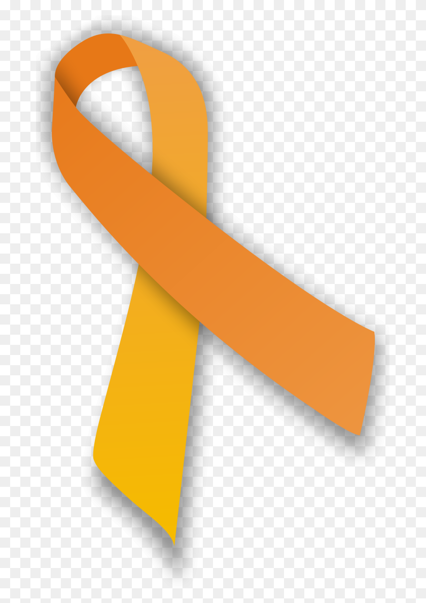 697x1129 Orange Ribbon - Orange Ribbon PNG