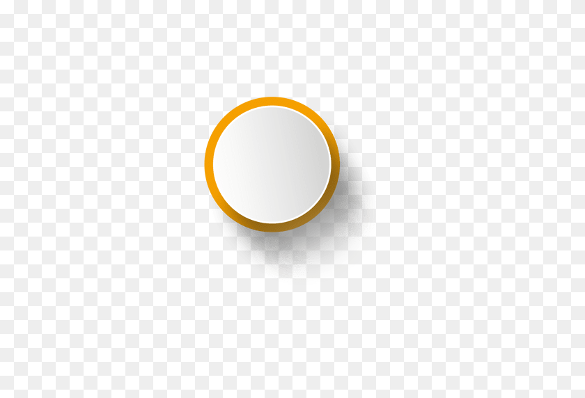 512x512 Оранжевый Ободок Белый Эллипс - Прозрачный Круг Png