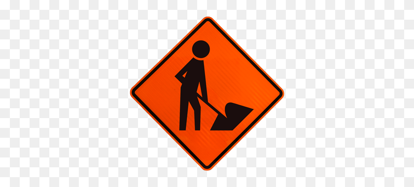 320x320 Orange Road Construction Signs Mutcd Compliant, Shipped Fast - Blank Street Sign PNG