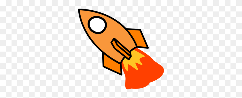 298x282 Orange Rocket Clip Art - Rocket Clipart
