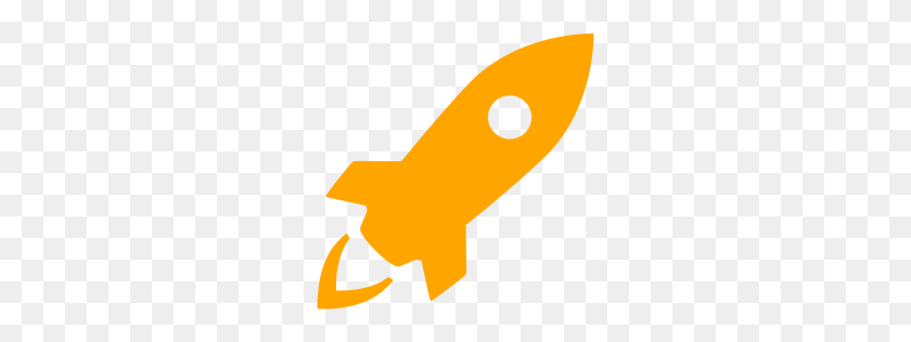 256x256 Orange Rocket Icon - Rocket Icon PNG