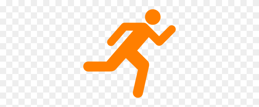 300x287 Orange Running Icon On Transparent Background Png Clip Arts - Orange Background PNG