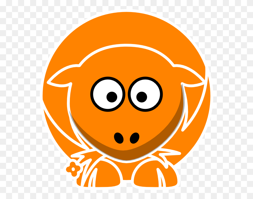 576x600 Orange Sheep Clip Art - Sheep Face Clipart