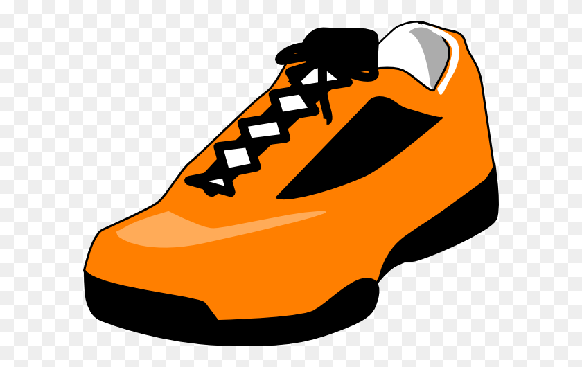 600x470 Orange Shoe Clip Art - Track Shoe Clipart