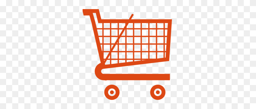 297x299 Orange Shopping Cart Clip Art - Shopping Basket Clipart
