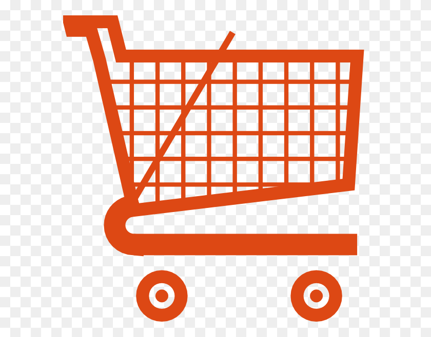 594x598 Orange Shopping Cart Png, Clip Art For Web - Shopping Clipart