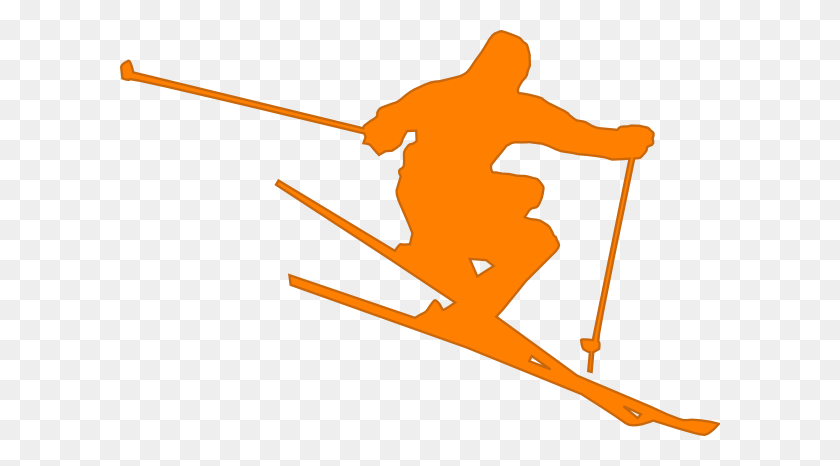 600x406 Orange Skier Clip Art - Ski Lift Clipart