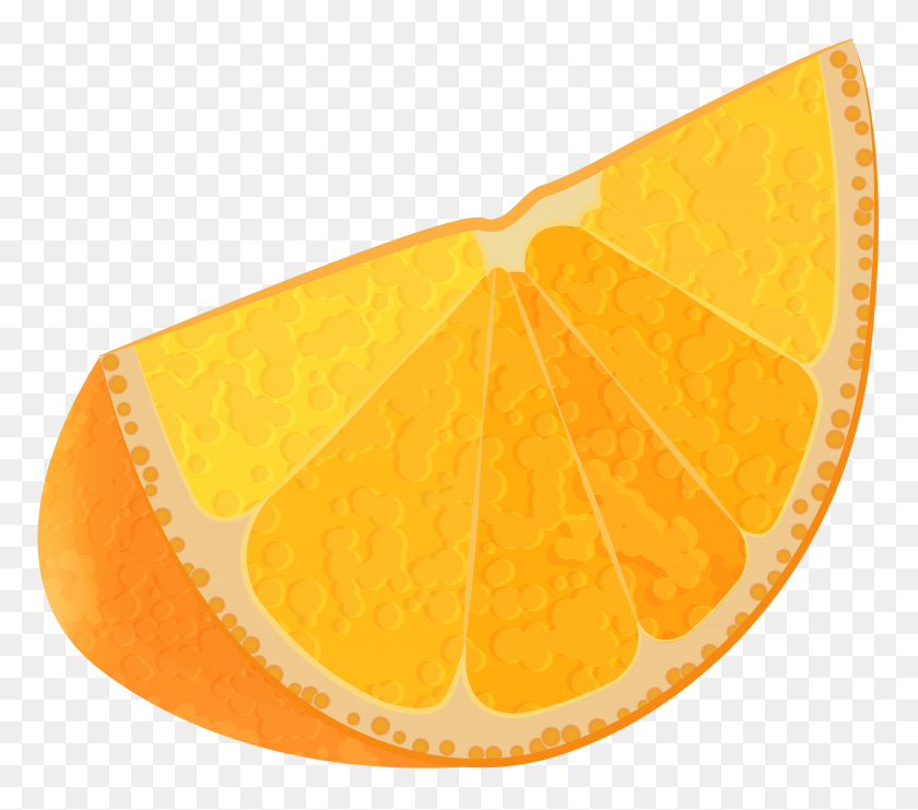 8000x6993 Orange Slice Png Clip Art - Orange Fruit Clipart