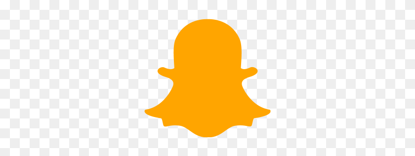 256x256 Orange Snapchat Icon - Snap Chat PNG