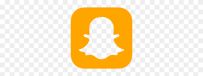 256x256 Orange Snapchat Icon - Snapchat Icon PNG