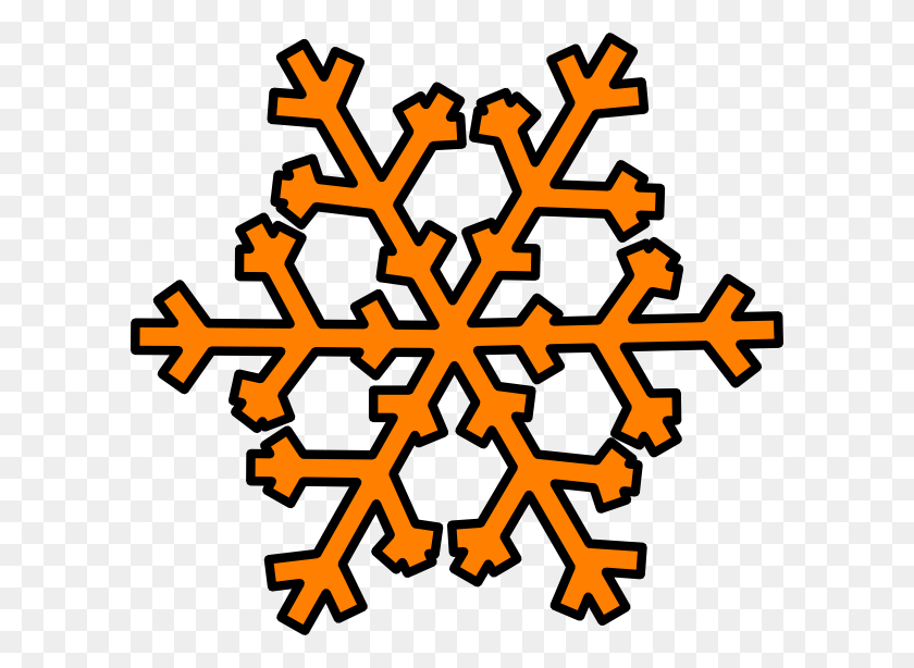 600x554 Оранжевая Снежинка Картинки - Снежный Холм Клипарт