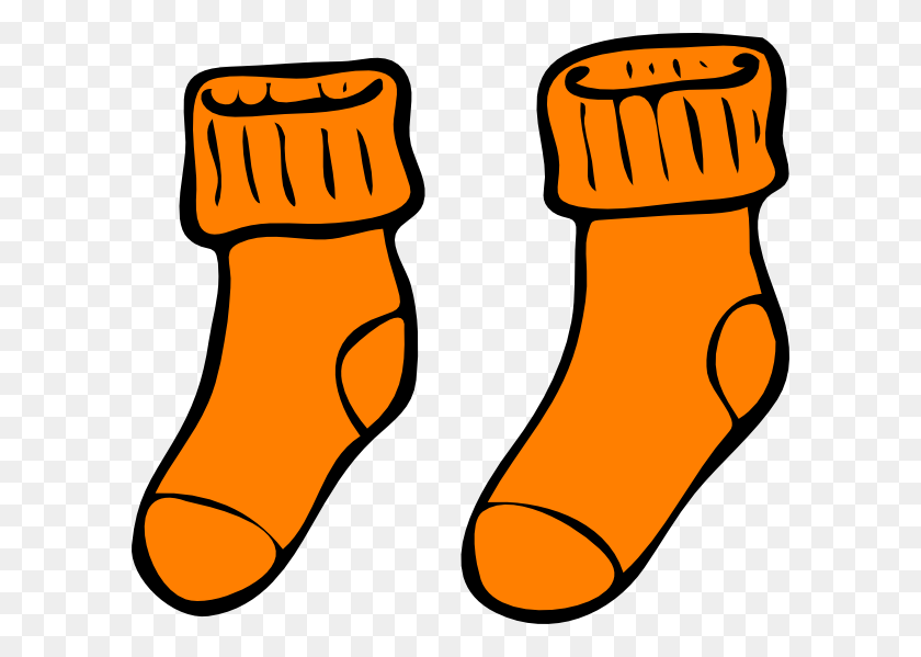 600x539 Orange Sock Clip Art - Socks Clipart