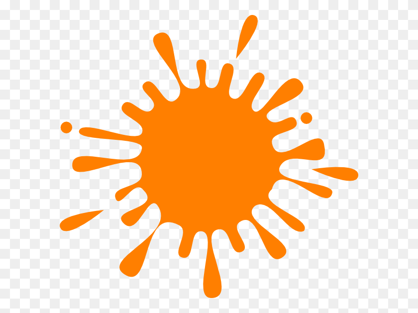 600x569 Orange Splash Ink Clip Art Icon С Днем Рождения! - Оранжевый Мелок Клипарт