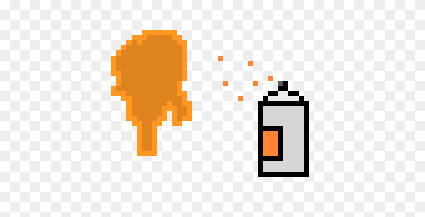500x370 Orange Spray Can With Paint Mark Pixel Art Maker - Spray Paint Can PNG
