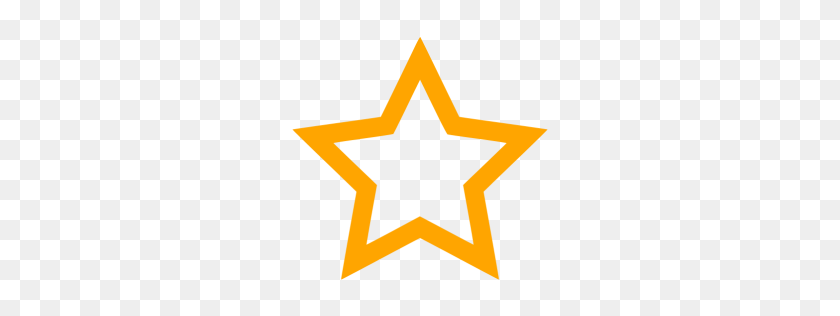 256x256 Orange Star Icon - 5 Star PNG