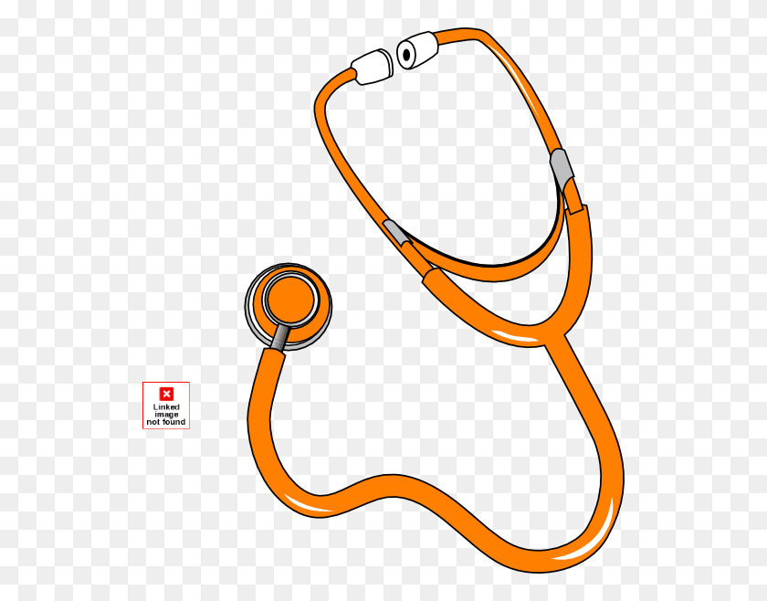 528x598 Orange Stethoscope - Doctor Appointment Clipart