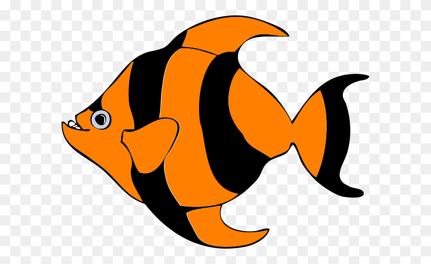 600x455 Orange Striped Fish Clip Art - Anemone Clipart